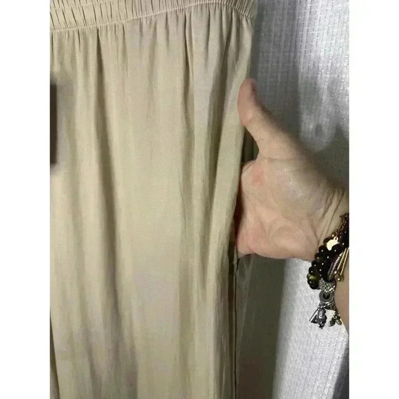 NEW Boston Proper Women’s Large Wide Leg Flowy High Rise Beige Ankle Pants NWT - Picture 2 of 11